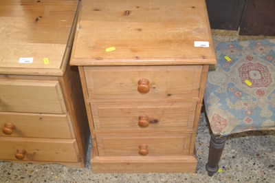 Lot 266 - Three draw pine bedside Cabinet