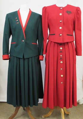 Lot 127 - Two traditional Bavarian costumes: a red wool...