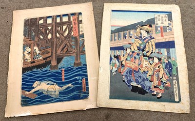 Lot 100 - Attributed to Utagawa Kinisada (Edo,1786-1865),...