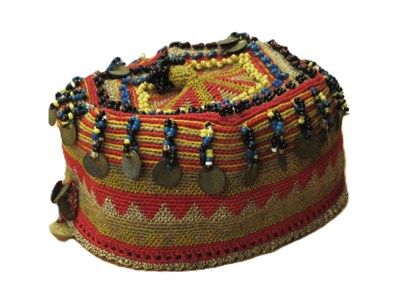 Lot 205 - A womens Palestinain shatweh headress, 13cm...