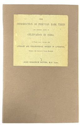 Lot 293 - INDIA. The Introduction of Peruvian Bark...