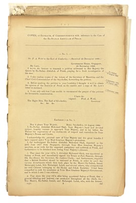 Lot 336 - MALAYSIA - MALAY STATES - MURDER REPORT. Three...