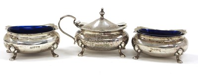 Lot 33 - A hallmarked silver pair of open salts and...