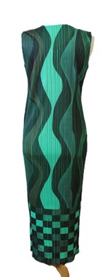 Lot 62 - Pleats Please: a green op-art plisse shift...