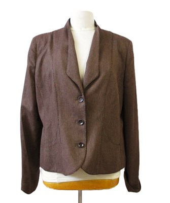 Lot 122 - Caroline Charles: a brown tweed jacket, size 18