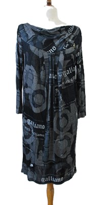 Lot 65 - Galliano: a newspaper print jersey dress with...