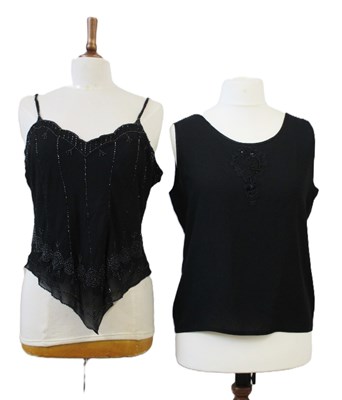 Lot 107 - Two camisoles: to include a black silk and...