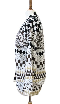 Lot 66 - Kenzo: a black and brown cotton knit open...