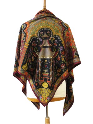 Lot 188 - Gucci: a large wool silk mix printed scarf,...