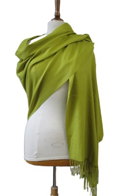 Lot 194 - A bright olive green pashmina by Park Lane,...