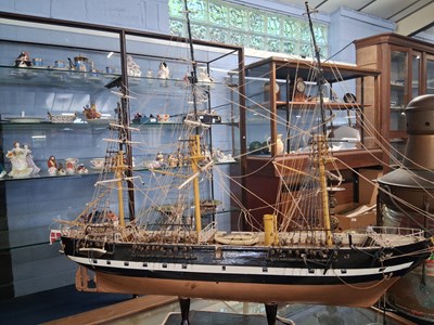 Lot 312 - A scratch built model of a three masted...
