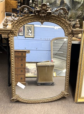 Lot 425 - A 19th Century gilt wood framed wall mirror of...