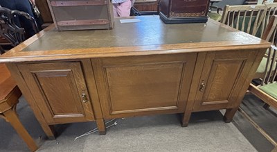 Lot 409 - An early 20th Century oak double sided bankers...