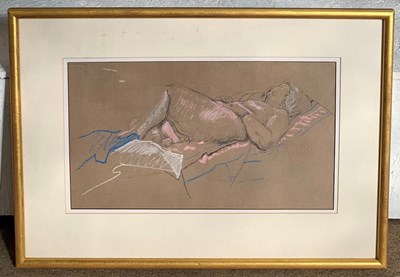 Lot 146 - Modern British, Female reclining nude, pencil...