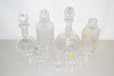 Lot 13 - Mixed Lot: Clear glass decanters, spirit...