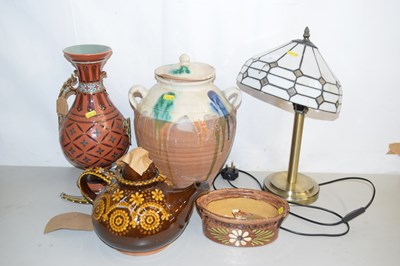Lot 16 - Mixed Lot: A covered continental jar, a large...
