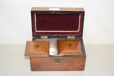 Lot 57 - A small Victorian walnut tea caddy with...
