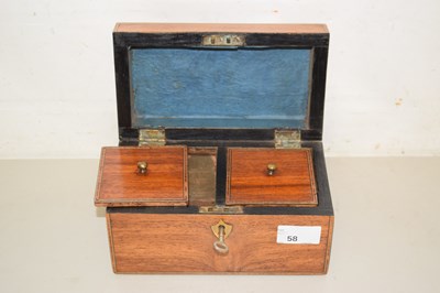 Lot 58 - A small 19th Century mahogany tea caddy with...