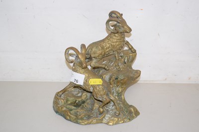 Lot 76 - A brass model of two rams