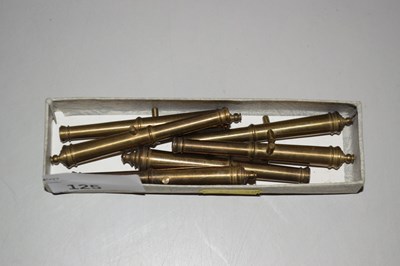 Lot 125 - Box of brass model cannons