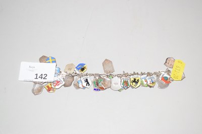 Lot 142 - A bracelet formed of white metal and enmel...
