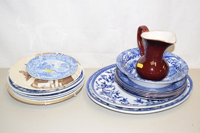 Lot 159 - Mixed Lot: Various wall plates, blue and white...