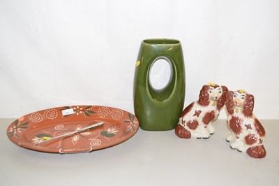 Lot 171 - A pair of Staffordshire dog models together...
