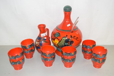 Lot 183 - A vintage ceramic punch bowl with cups