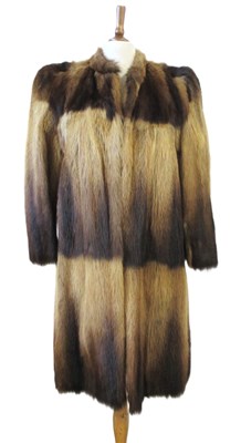 Lot 157 - A brown fur 3/4 length coat, with hook...