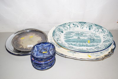 Lot 216 - Mixed Lot: Four assorted meat plates, small...