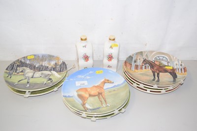 Lot 218 - A set of Spode horse plates together with a...