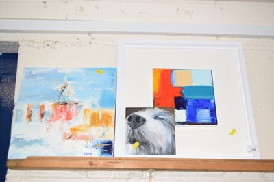 Lot 220 - Corrin Tulk, abstract oil on canvas study...