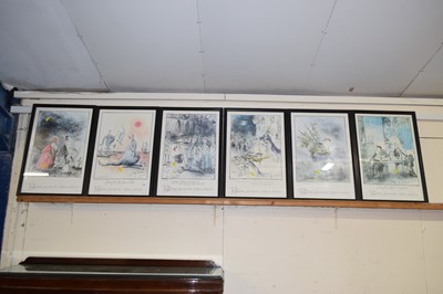 Lot 228 - Ronald Searle, a group of six coloured prints...