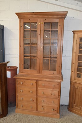 Lot 233 - A modern pine dresser with moulded cornice...