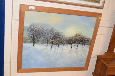 Lot 241 - Modern oil on canvas study of winter trees,...