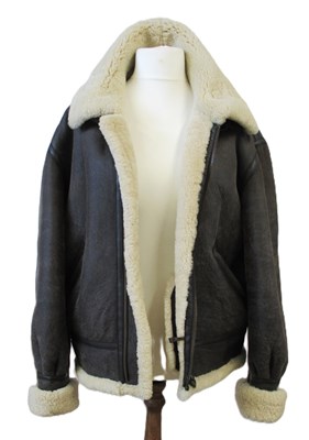 Lot 295 - A brown leather and sheepskin aviator jacket,...