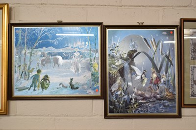 Lot 246 - A pair of novelty foil print fairytale scenes