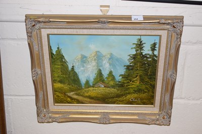 Lot 254 - Clark, oil on canvas study of an Alpine...