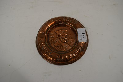 Lot 113 - PLAYERS NAVY MIXTURE ADVERTISING COPPER ASHTRAY