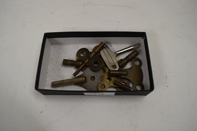 Lot 116 - BOX OF VARIOUS CLOCK KEYS