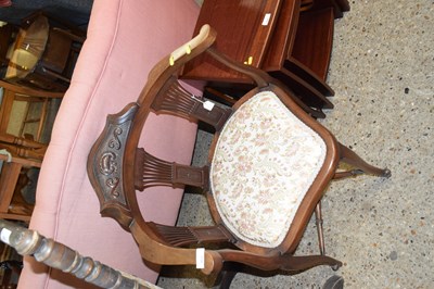 Lot 303 - A late 19th Century bow back chair with carved...