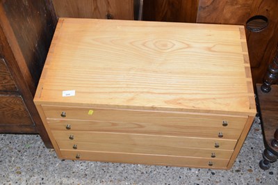 Lot 309 - 20th Century light wood five drawer collectors...