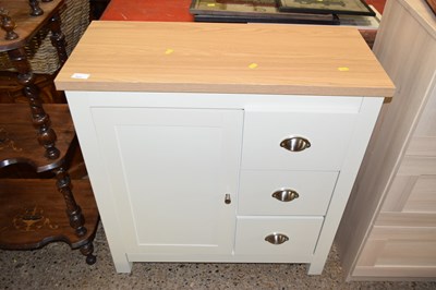 Lot 311 - A modern small sideboard with oak finish top...