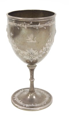 Lot 68 - A Victorian silver goblet having a circular...