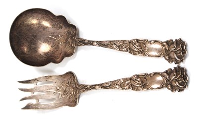 Lot 111 - A pair of Art Nouveau style salad servers...