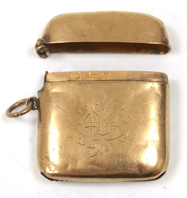 Lot 156 - An Edwardian 9ct gold vester case hallmarked...