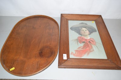 Lot 606 - A coloured portrait print of an Edwardian lady...