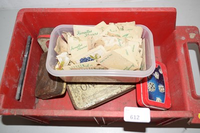 Lot 612 - A box of vintage tins