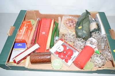 Lot 614 - Box of various assorted candles and other items