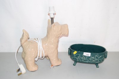 Lot 500 - A pottery lamp formed as a Terrier together...